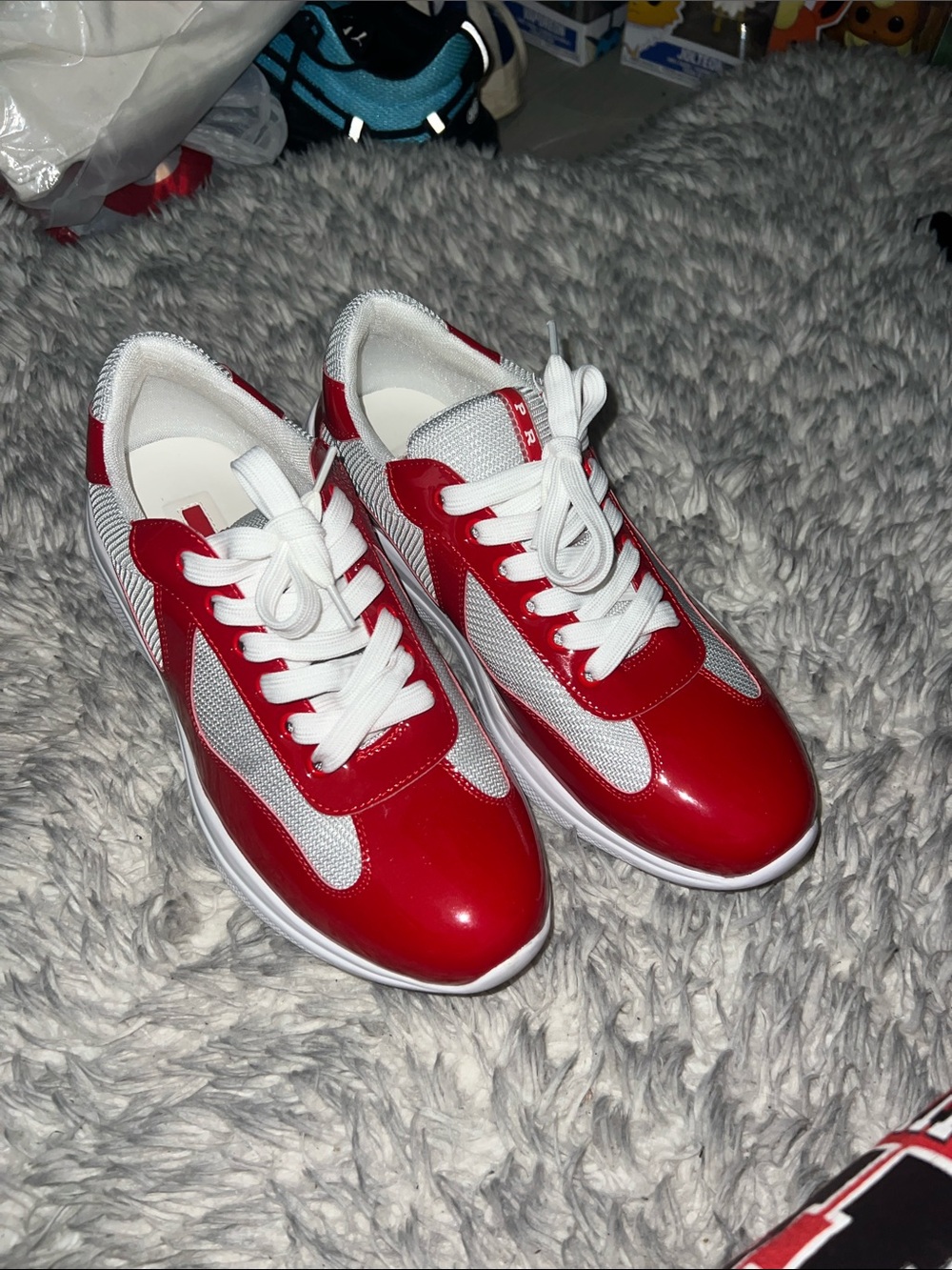 Prada cups Red and White Casual Sneakers